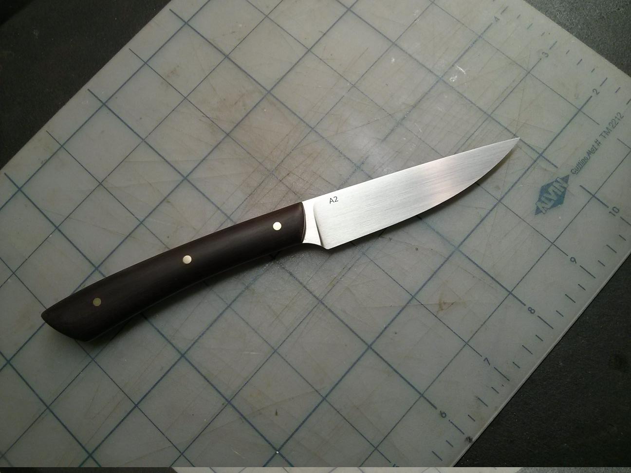 Paring knife in A2 and maroon micarta | BladeForums.com