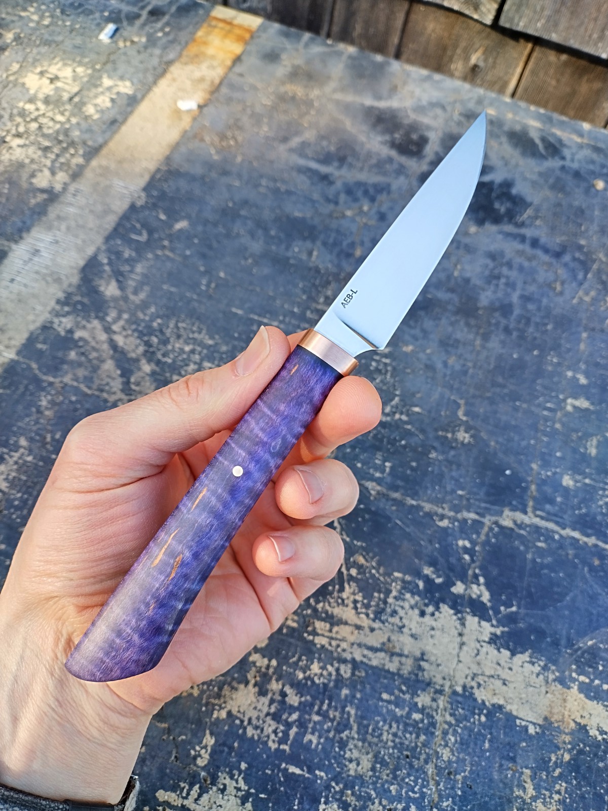 Dexter 3.5" Paring Knife With Blue Handle - American Made High-Carbon Steel
